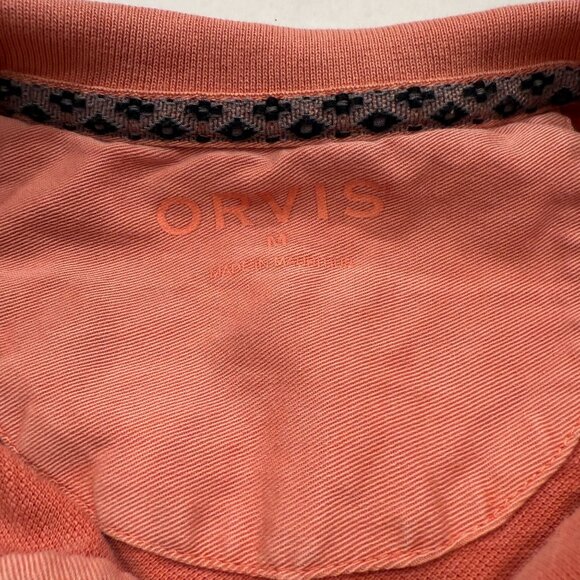 Orvis Men’s Salmon Garment- Dyed Cotton Polo Shirt Size Medium outdoorsy fishing - Picture 2 of 6